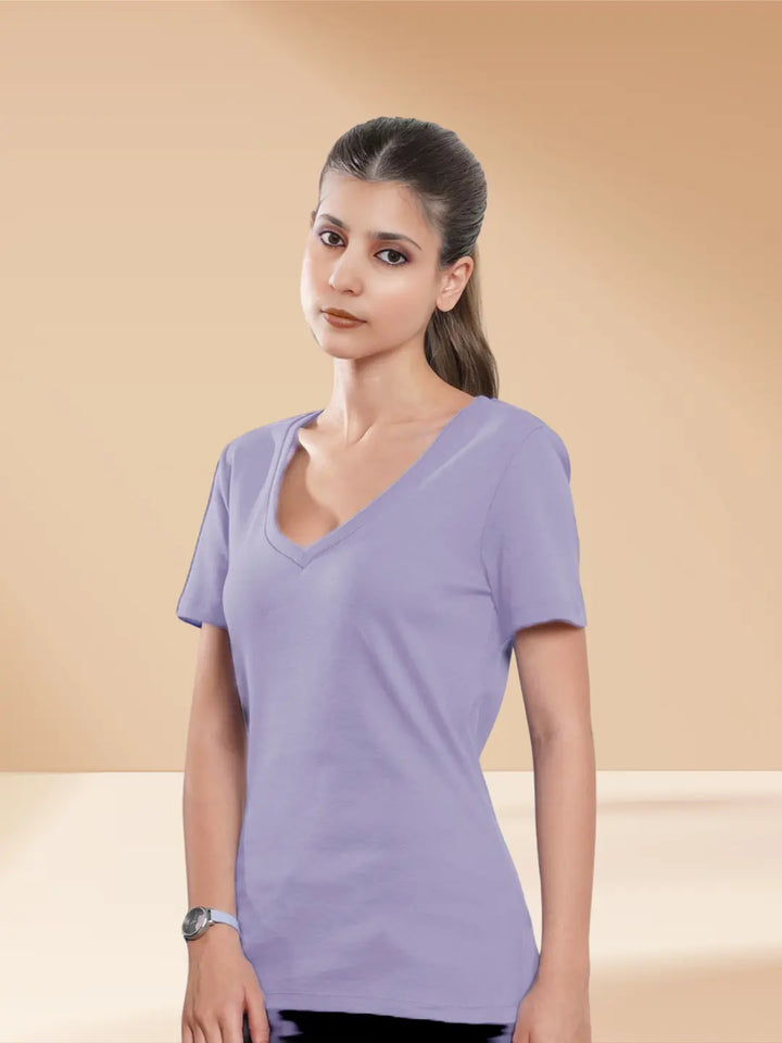 V-Neck T-shirt - Lavender Braclo