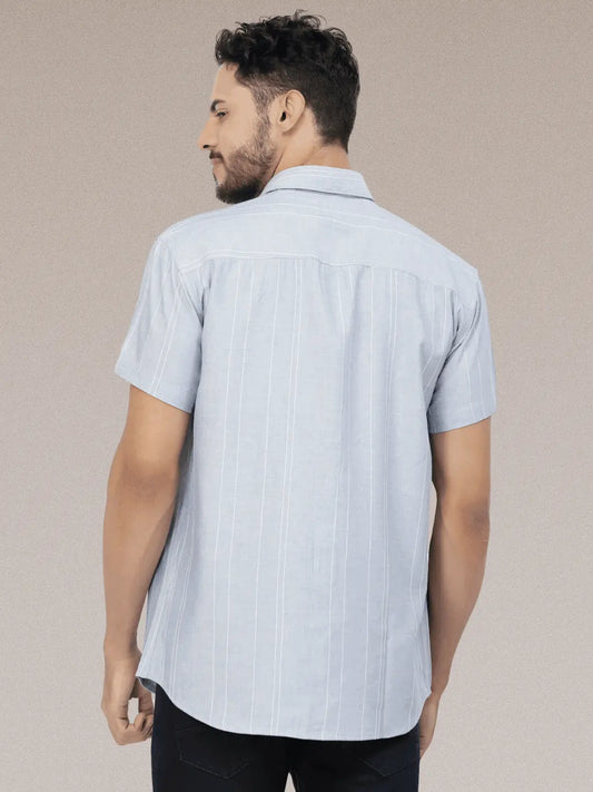 Sky Lines Half Linen Shirt