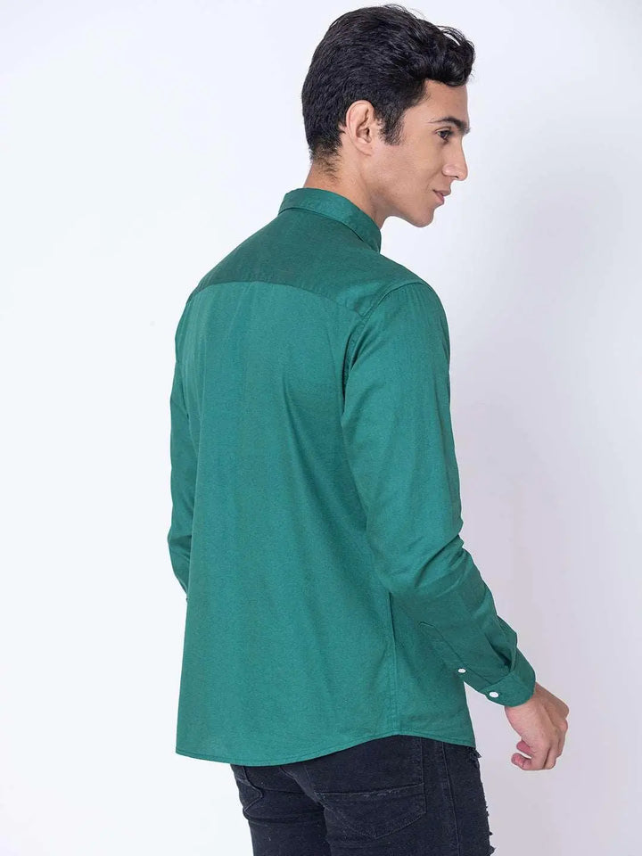 Teal Green Button Down Casual Shirt