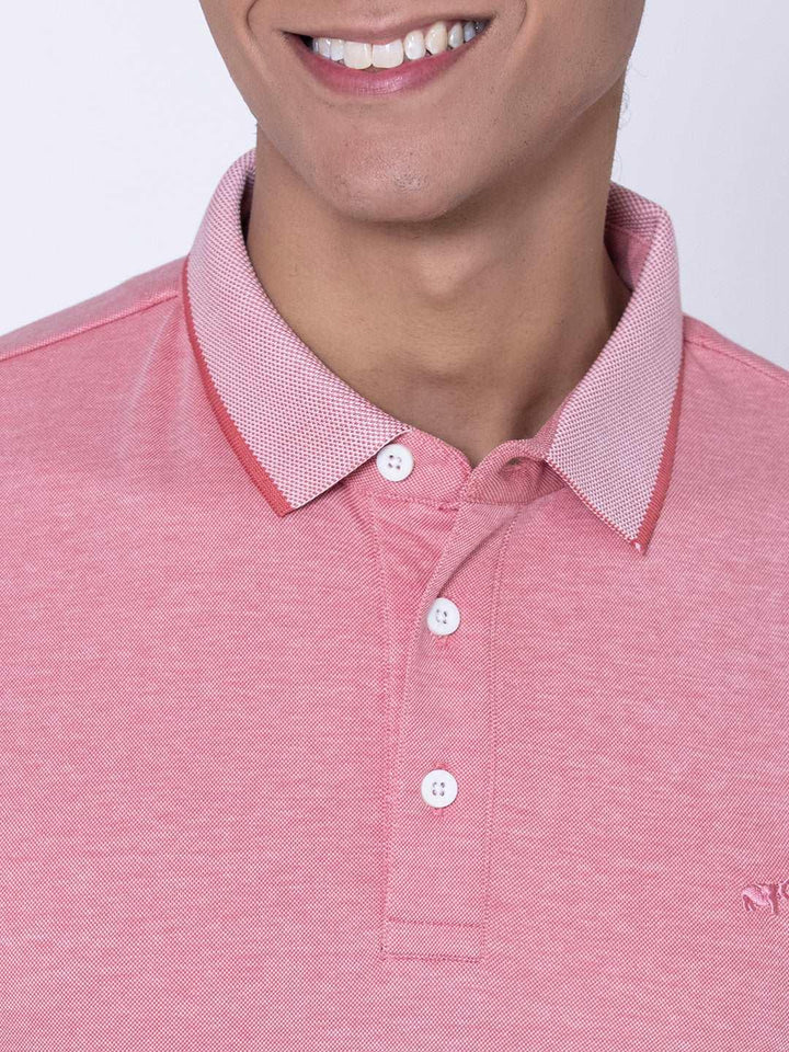 Textured Polo Plum Pink Shirt