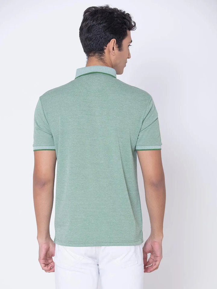 Textured Polo Pastel Green Shirt - Braclo
