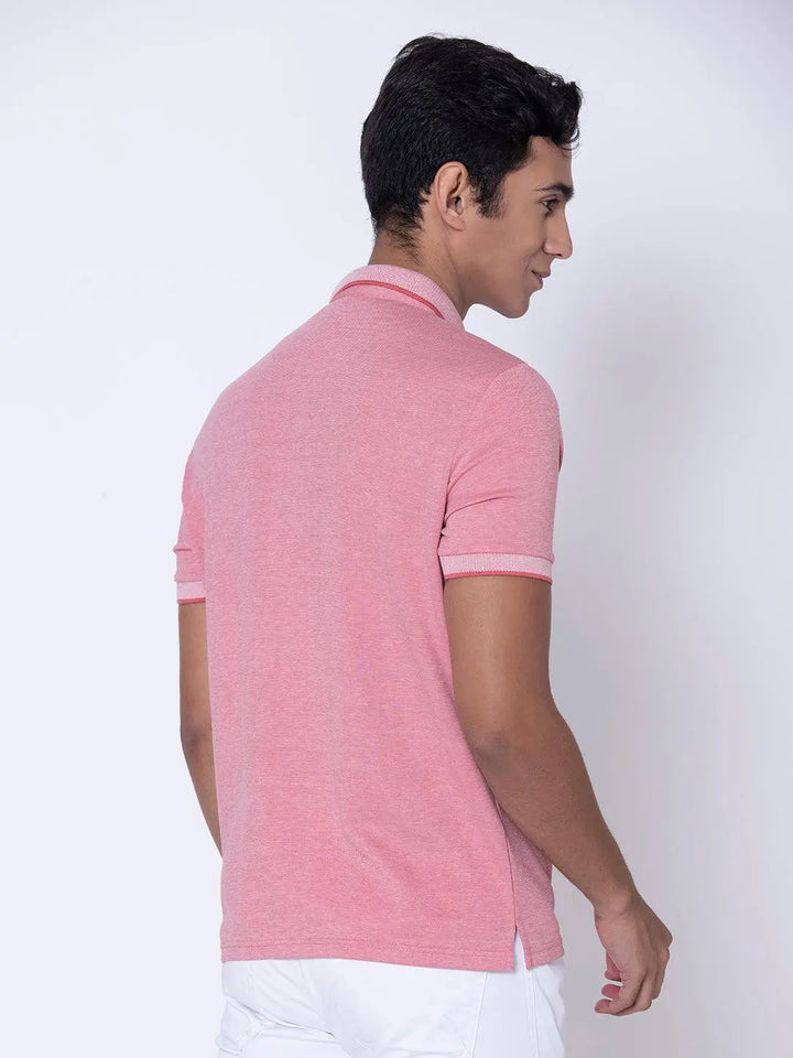 Textured Polo Plum Pink Shirt - Braclo