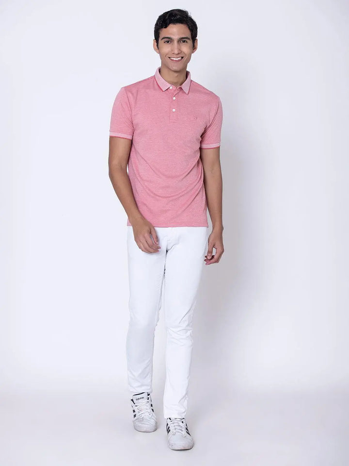 Textured Polo Plum Pink Shirt - Braclo