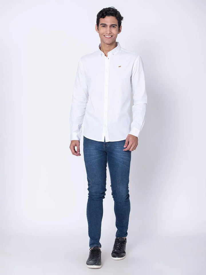 White Button Down Casual Shirt - Braclo